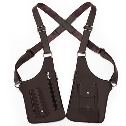 Men's Crossbody Bag – for Travel & Work, Armpit Vintage Underarm Messenger Pack – detail view 14