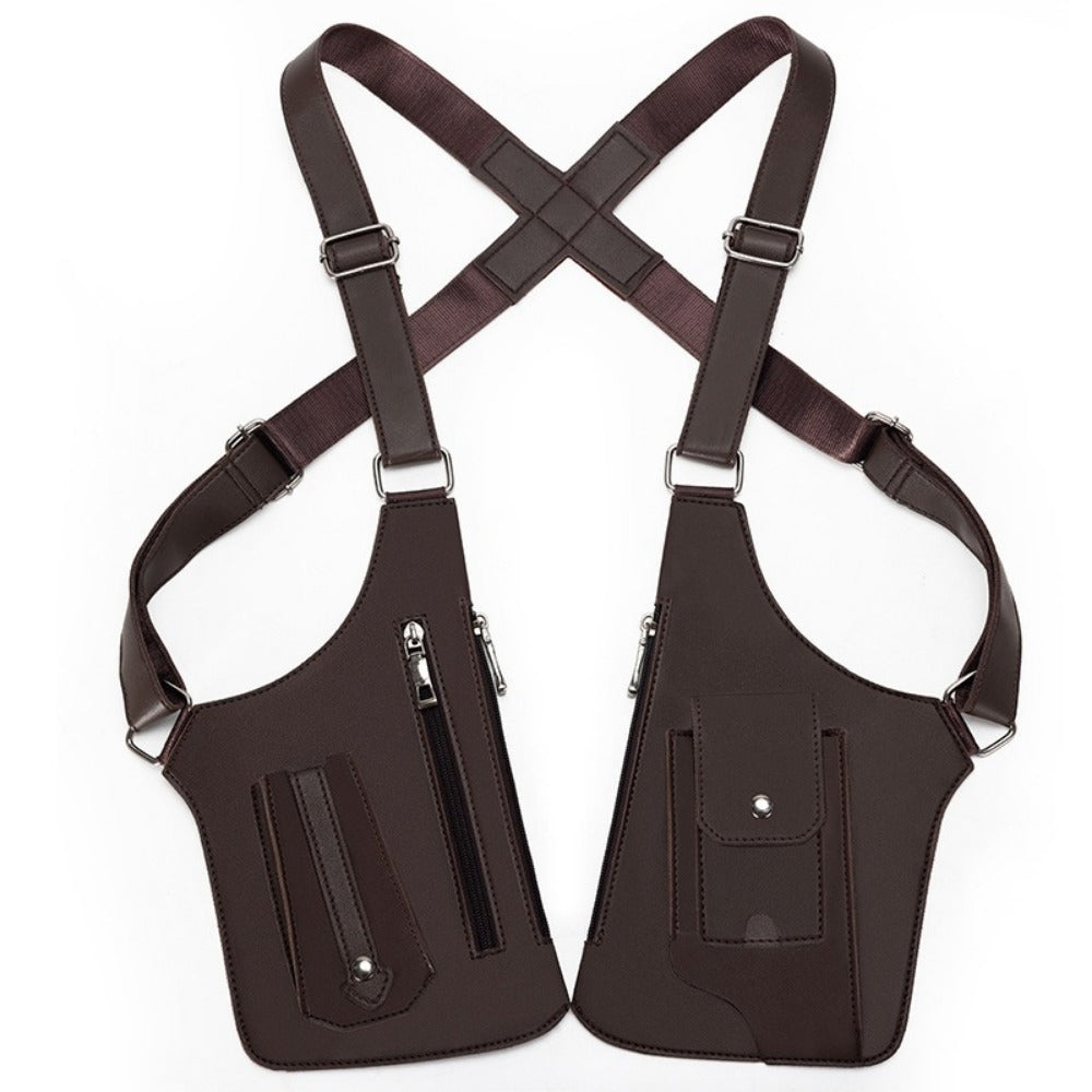 Men's Crossbody Bag – for Travel & Work, Armpit Vintage Underarm Messenger Pack – detail view 11