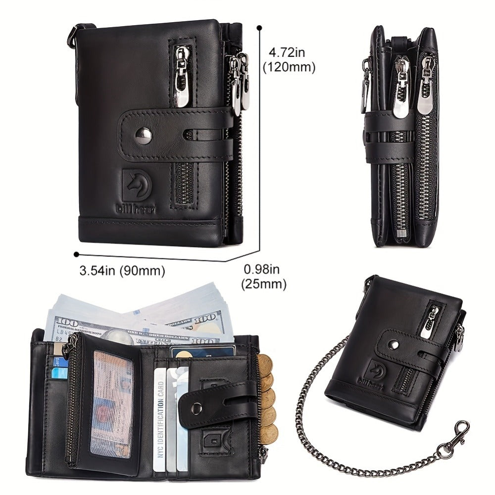 Men's Wallet – Anti-Theft, Double Zipper Coin Pocket Card – detail view 9