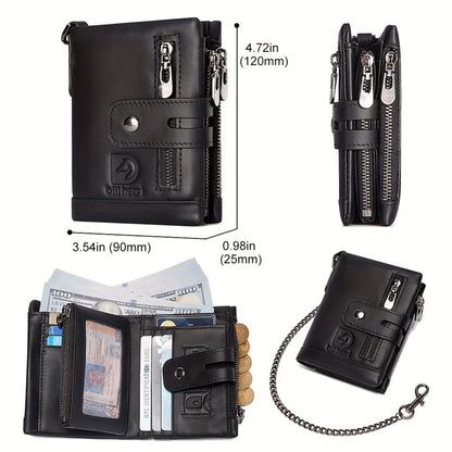 Men's Wallet – Anti-Theft, Double Zipper Coin Pocket Card – detail view 9