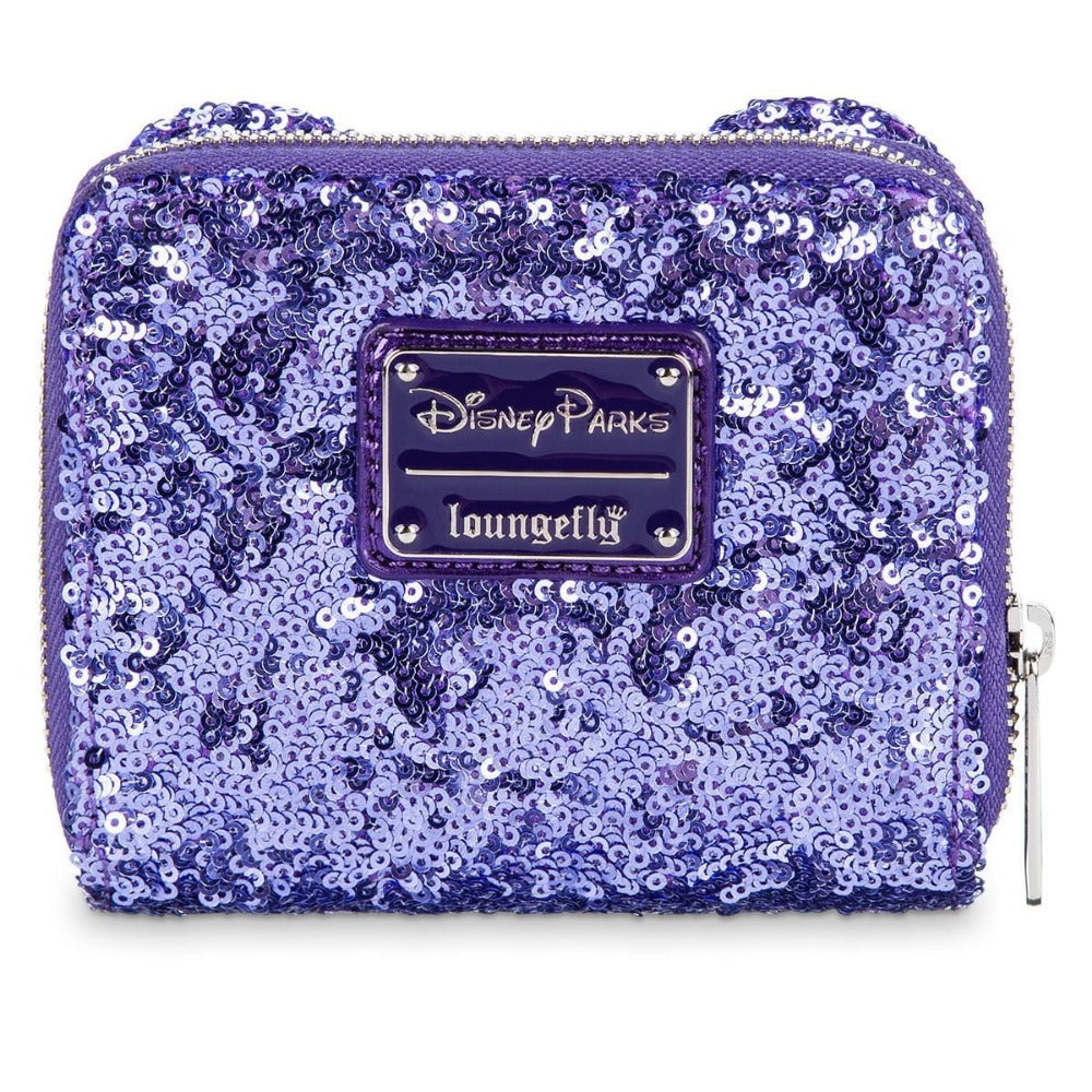 Men's Wallet – Compact, Minnie Mouse Sequin Purple Disney – front view