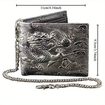 Men's Wallet – Dragon Chain Vintage Silver Biker – detail view 2