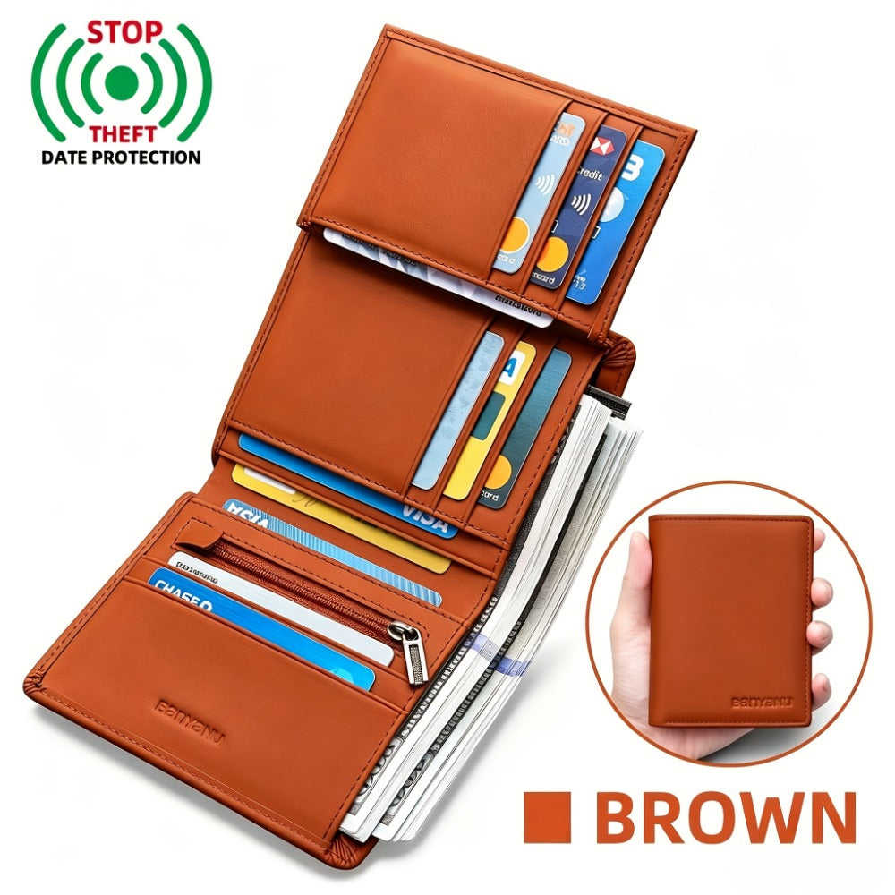Men's Wallet – Genuine Leather, RFID Blocking, Anti-Theft, Compact – detail view 8