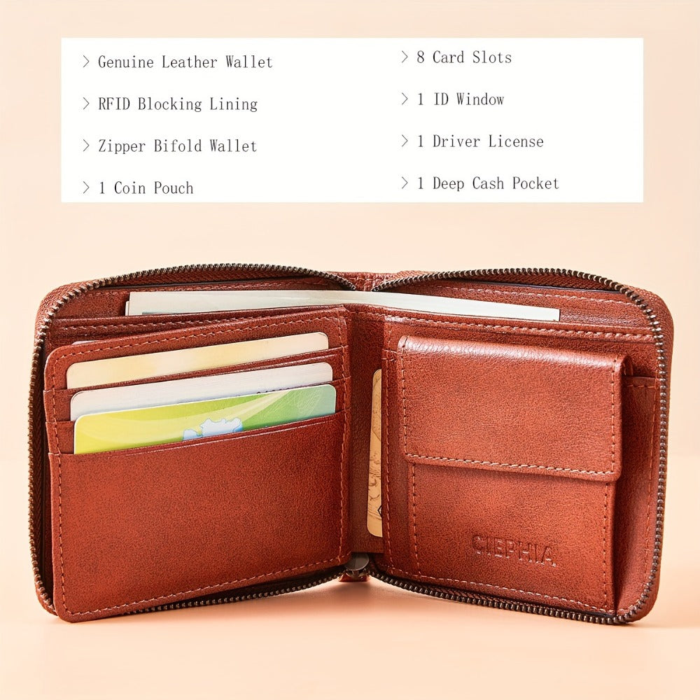 Men's Wallet – Genuine Leather, RFID Blocking, Large Capacity – detail view 21