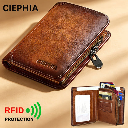 Men's Wallet – Genuine Leather, RFID Blocking, for Everyday Use – front view