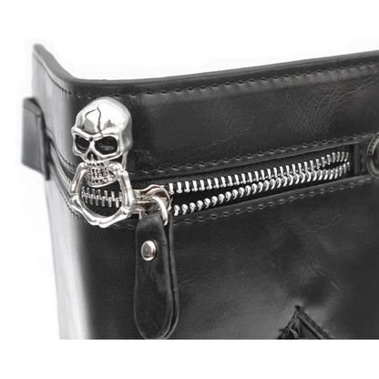 Men's Wallet – Gothic Skull Cross Embossed Leather – detail view 3