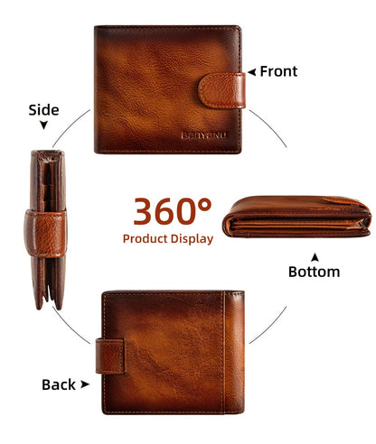 Men's Wallet – Large Capacity, Slot Leather Genuine Cowhide Large – detail view 14