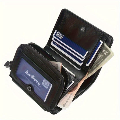Men's Wallet – Polyester, Vintage Trifold Buckle Unisex Card – alternate view