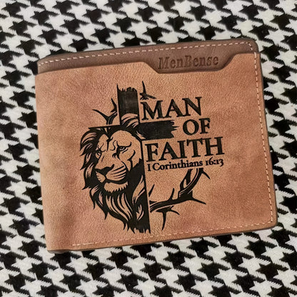 Men's Wallet – PU Leather, Lion Pattern Slim Bifold Pu – detail view 5