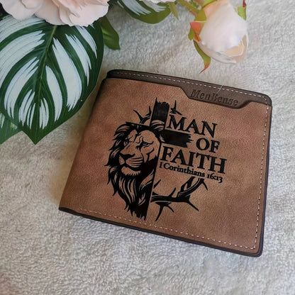 Men's Wallet – PU Leather, Lion Pattern Slim Bifold Pu – detail view 6