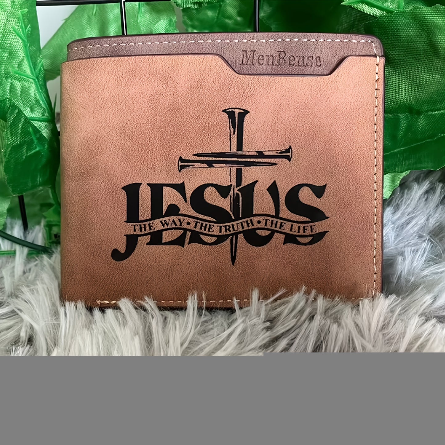 Men's Wallet – Religious Figure Slim Bifold Faux – detail view 7