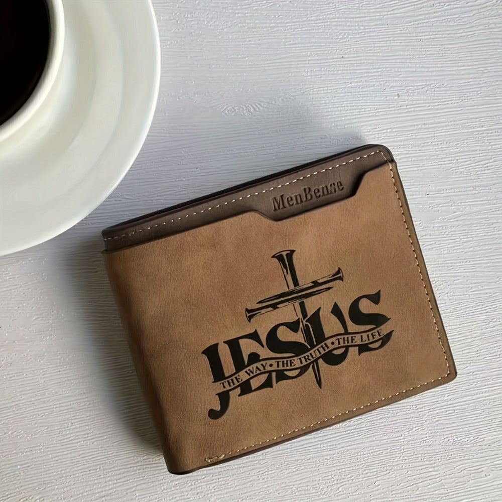 Men's Wallet – Religious Figure Slim Bifold Faux – detail view 4