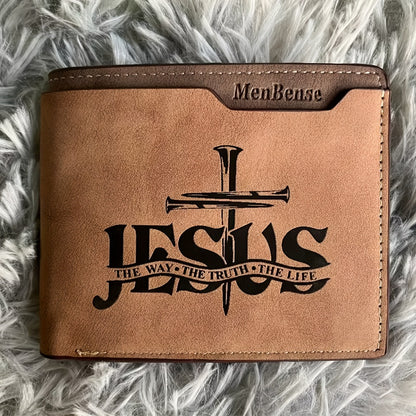 Men's Wallet – Religious Figure Slim Bifold Faux – detail view 6