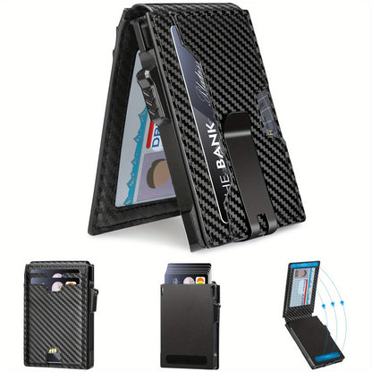 Men's Wallet – RFID Blocking, Aluminum Metal Pop Up Rfid – front view