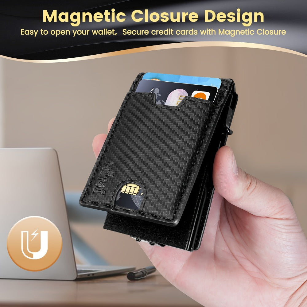 Men's Wallet – RFID Blocking, Aluminum Pop Up Card Holder – detail view 12