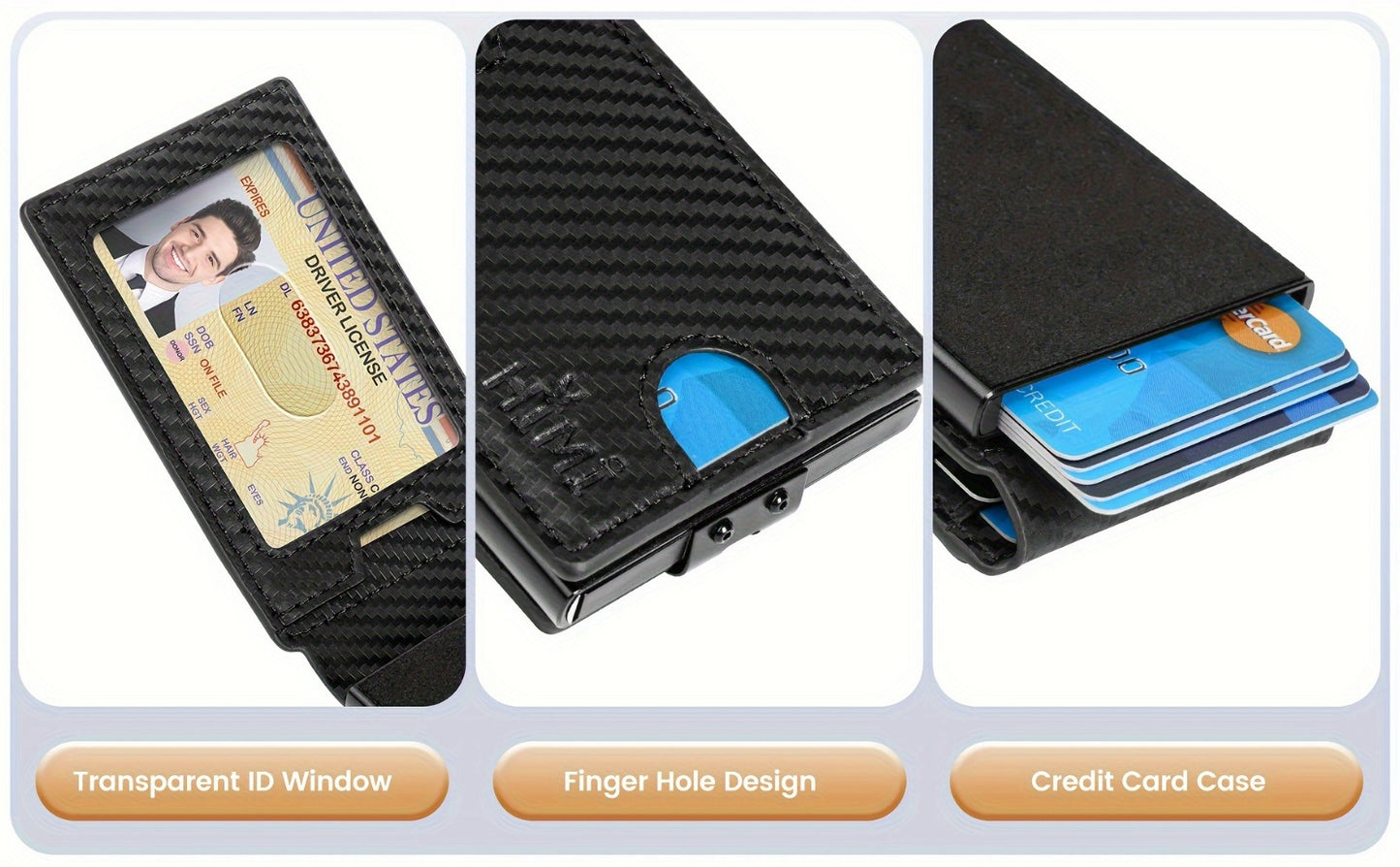 Men's Wallet – RFID Blocking, Aluminum Pop Up Card Holder – detail view 16