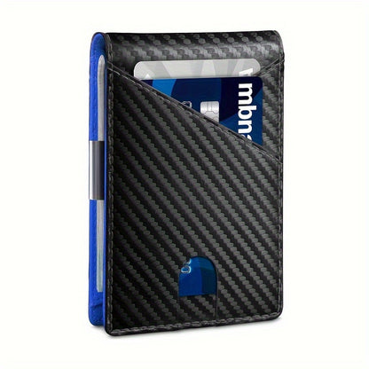 Men's Wallet – RFID Blocking, Carbon Fiber Money Clip Bifold – front view - product view 13