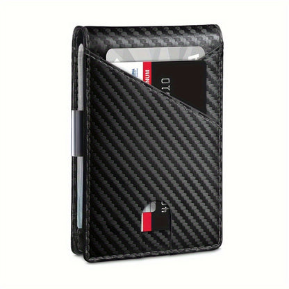 Men's Wallet – RFID Blocking, Carbon Fiber Money Clip Bifold – detail view 5