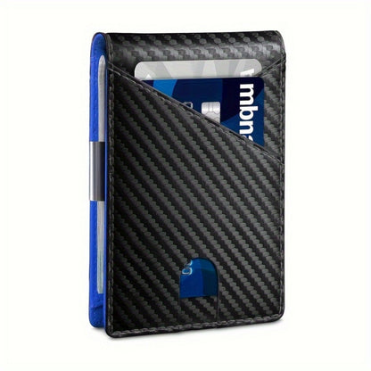 Men's Wallet – RFID Blocking, Carbon Fiber Money Clip Bifold – detail view 7