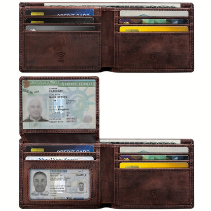 Men's Wallet – RFID Blocking, Crazy Horse Leather Bifold Rfid – detail view 5