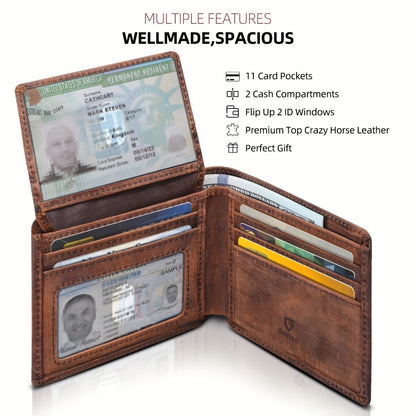 Men's Wallet – RFID Blocking, Crazy Horse Leather Bifold Rfid – detail view 9