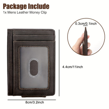 Men's Wallet – RFID Blocking, Crazy Horse Leather Magnetic Money – detail view 2
