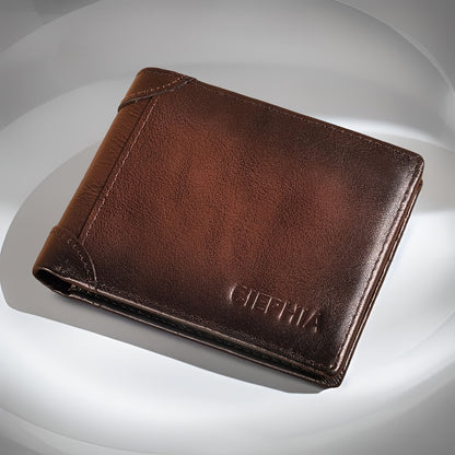 Men's Wallet – RFID Blocking, Full Grain Leather Trifold Rfid – front view - product view 19