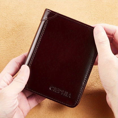 Men's Wallet – RFID Blocking, Oil Wax Leather Trifold Rfid – detail view 5