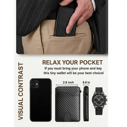 Men's Wallet – RFID Blocking, Pop Up Card Carbon Fiber – detail view 6