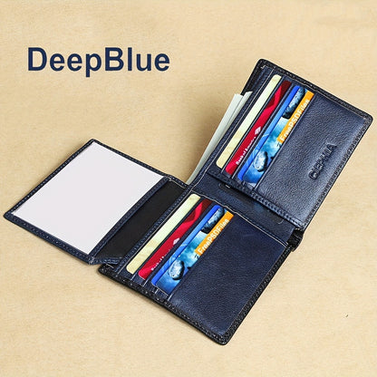 Men's Wallet – RFID Blocking, Retro Bifold Genuine Cowhide Leather – detail view 4