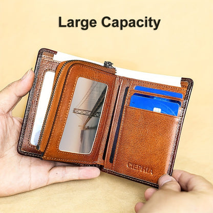Men's Wallet – RFID Blocking, Trifold Zipper Coin Pocket Genuine – detail view 15