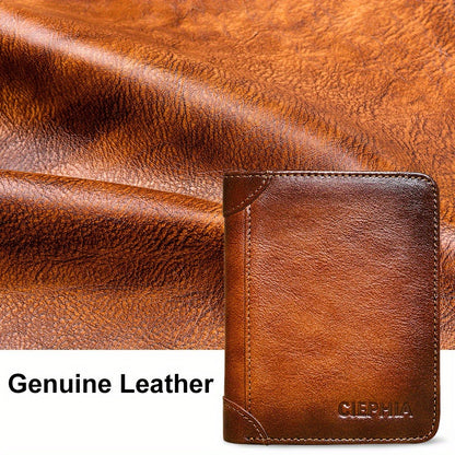 Men's Wallet – RFID Blocking, Trifold Zipper Coin Pocket Genuine – detail view 17