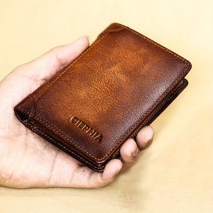 Men's Wallet – RFID Blocking, Trifold Zipper Coin Pocket Genuine – detail view 19