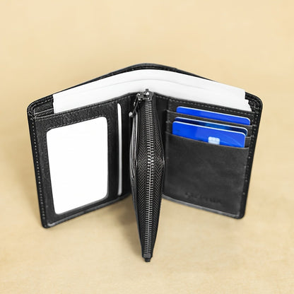 Men's Wallet – RFID Blocking, Trifold Zipper Coin Pocket Genuine – detail view 4