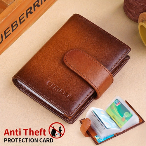 Men's Wallet – 6 Colors, Slim Card Case Cowhide Leather – front view