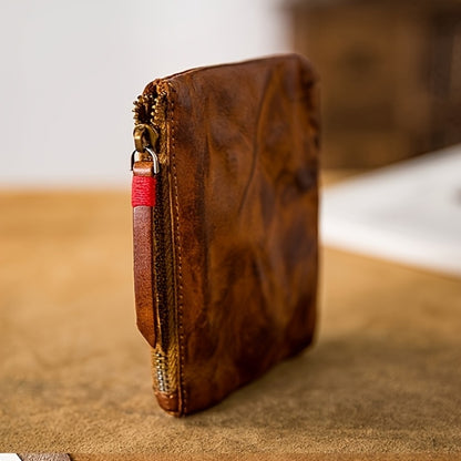 Men's Wallet – 2 Colors, Snap Coin Organizer Zipper Leather – detail view 3