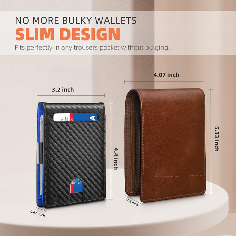 Men's Wallet – 2in, Genuine Leather, RFID Blocking, Anti-Theft | Bag Vero – front view