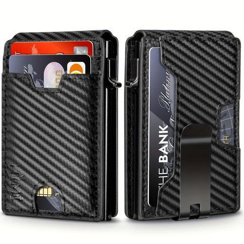 Men's Wallet – RFID Blocking, Aluminum Pop Up Card Holder | Bag Vero – front view