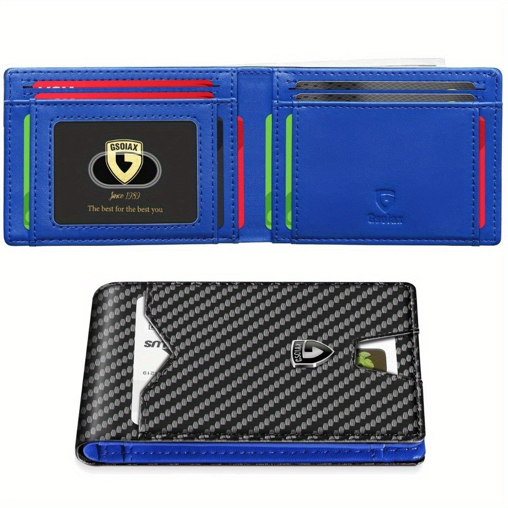 Men's Wallet – RFID Blocking, Slim Rfid Blocking Bifold Carbon | Bag Vero – front view