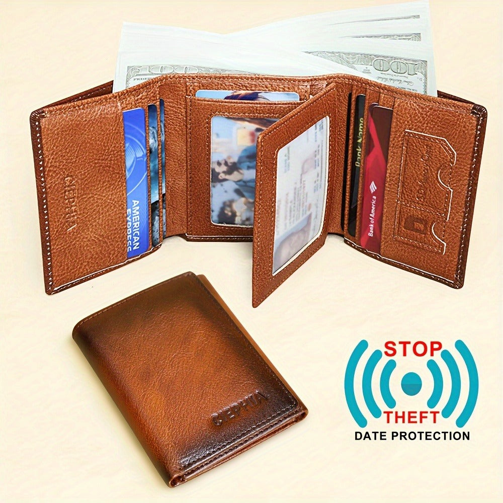 Men's Wallet – Trifold Leather Premium Cowhide Full | Bag Vero – front view