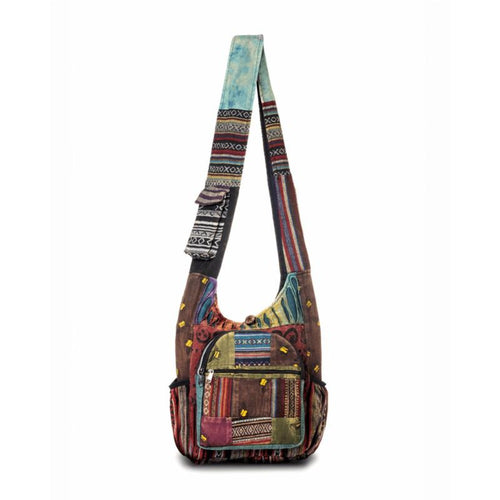 Shoulder Bag for Women – for Work, Handmade Cotton Patchwork Bee Hobo | Bag Vero – front view