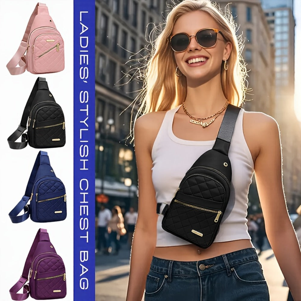 Sling Bag – for Travel, Diamond Pattern Chest Adjustable Strap | Bag Vero – front view