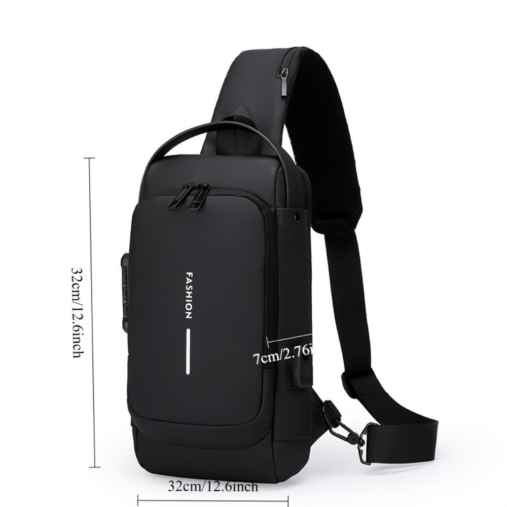 Sling Bag – Combination Lock, Large Capacity, Anti-Theft, for Travel & Work – detail view 5