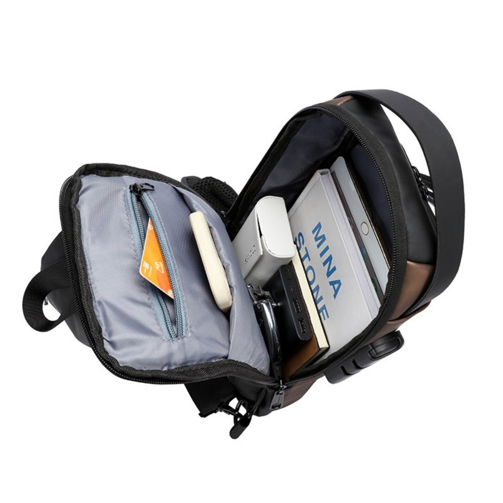 Sling Bag – Combination Lock, Large Capacity, Anti-Theft, for Travel & Work – detail view 7