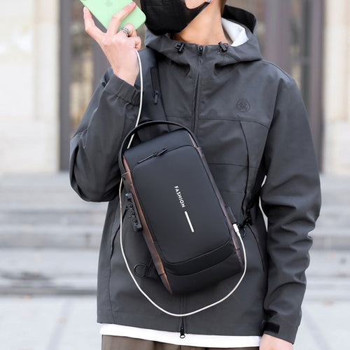 Sling Bag – Combination Lock, Large Capacity, Anti-Theft, for Travel & Work – front view