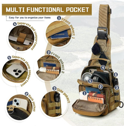 Sling Bag – for Work & Everyday Use, Tactical Chest Molle Edc Sling – detail view 14