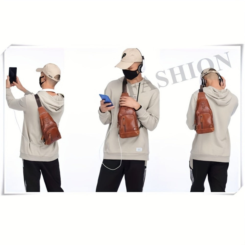 Sling Bag – Genuine Leather, for Travel & Everyday Use – detail view 12