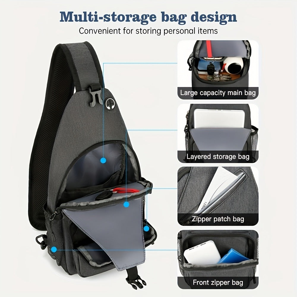 Sling Bag – Lightweight, Large Capacity, Adjustable Strap, for Travel & Work – detail view 3