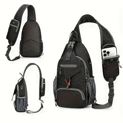 Sling Bag – Nylon, Large Capacity, Adjustable Strap, Multi Pocket – detail view 7