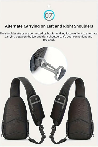 Sling Bag – Nylon, Large Capacity, Adjustable Strap, Multi Pocket – detail view 31